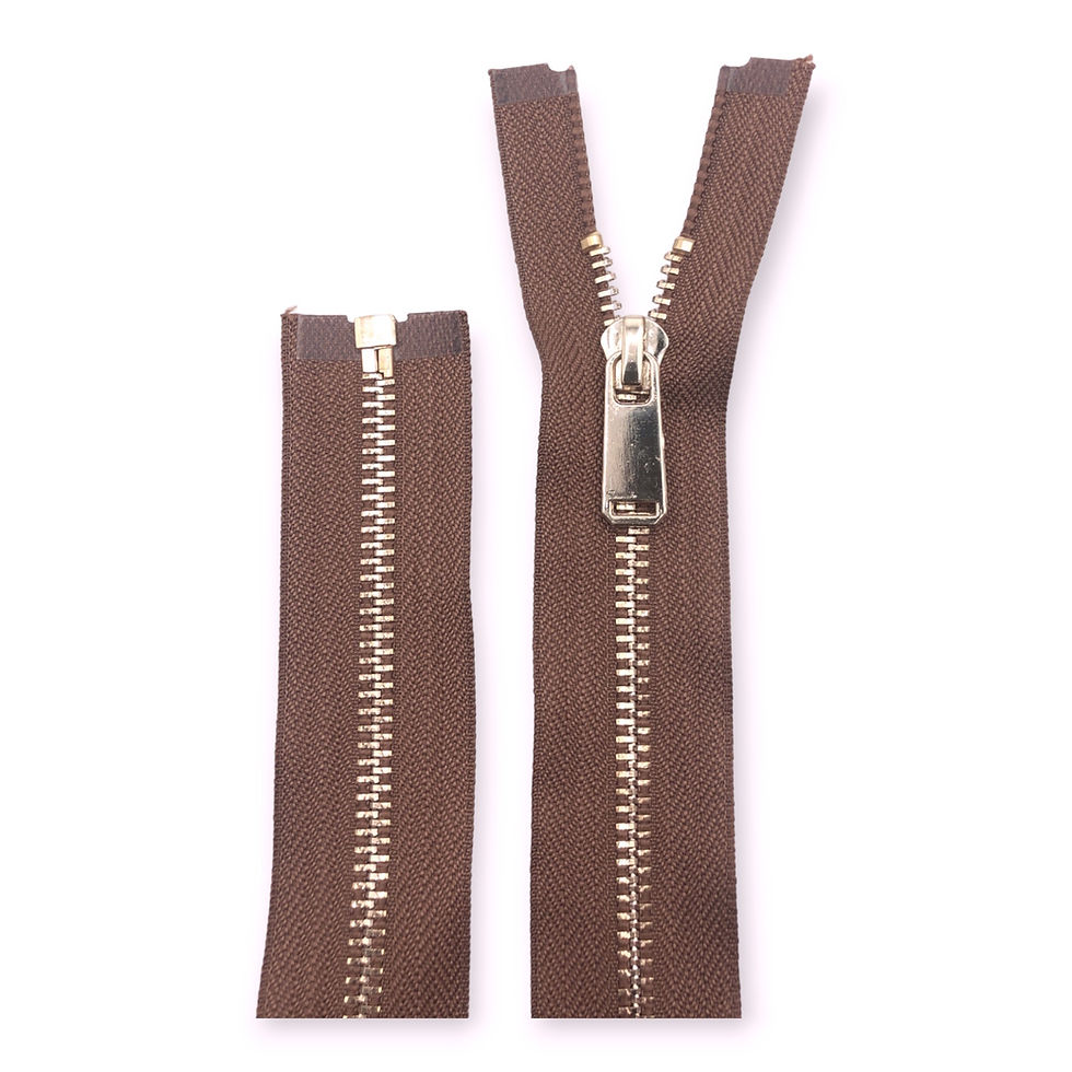 Thumbnail: 60CM Brown Golden Slider Brass Separating Metal Zipper for Jacket Sewing