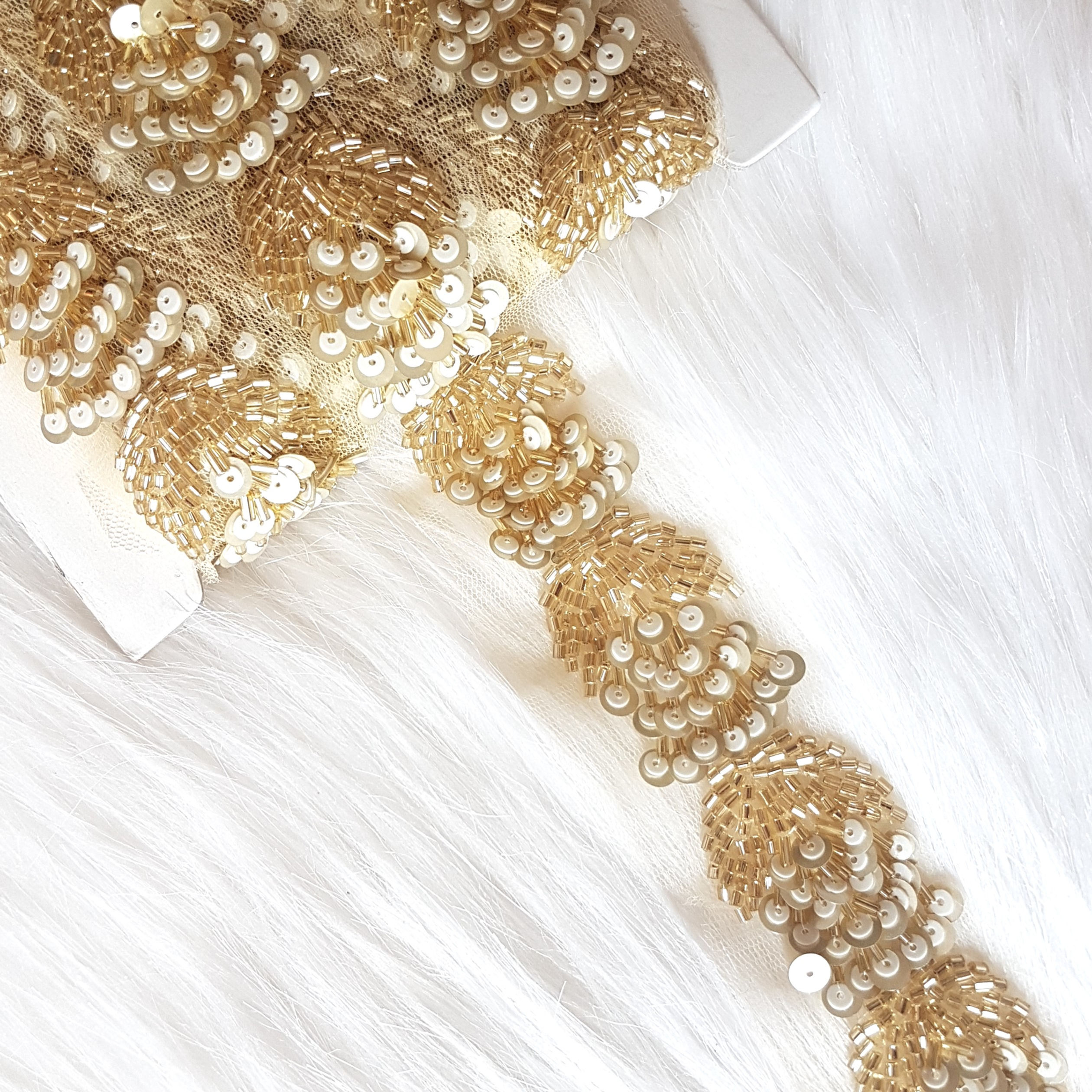 Golden Embroidery Border lace