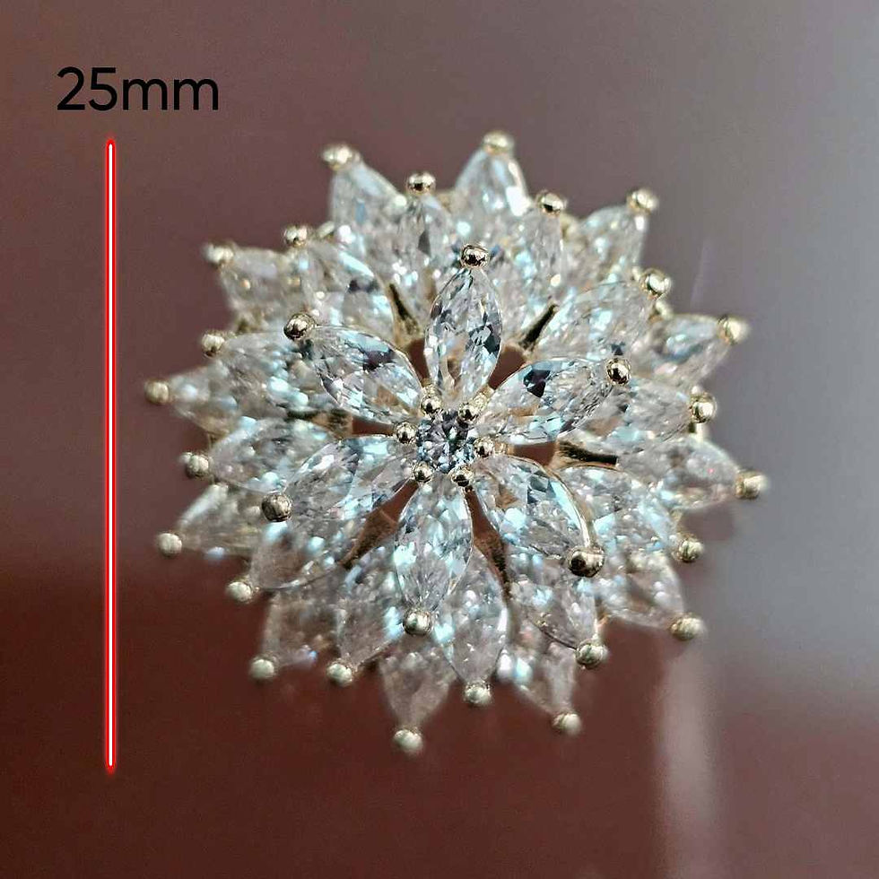 Thumbnail: Golden Zircon Button 25mm Crystal Embellishments Sew on Clothing Buttons