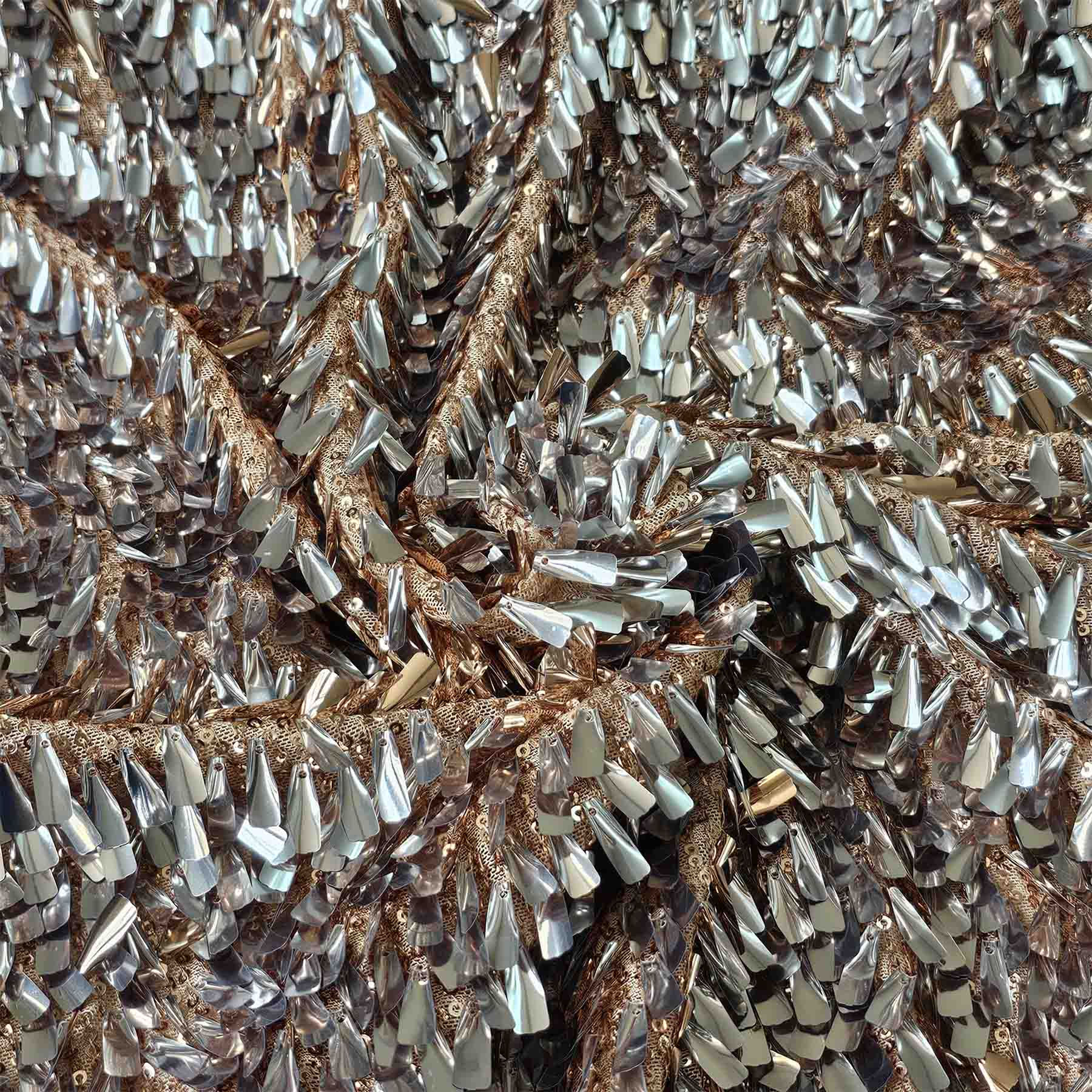 Large Sequins Peach Fabric