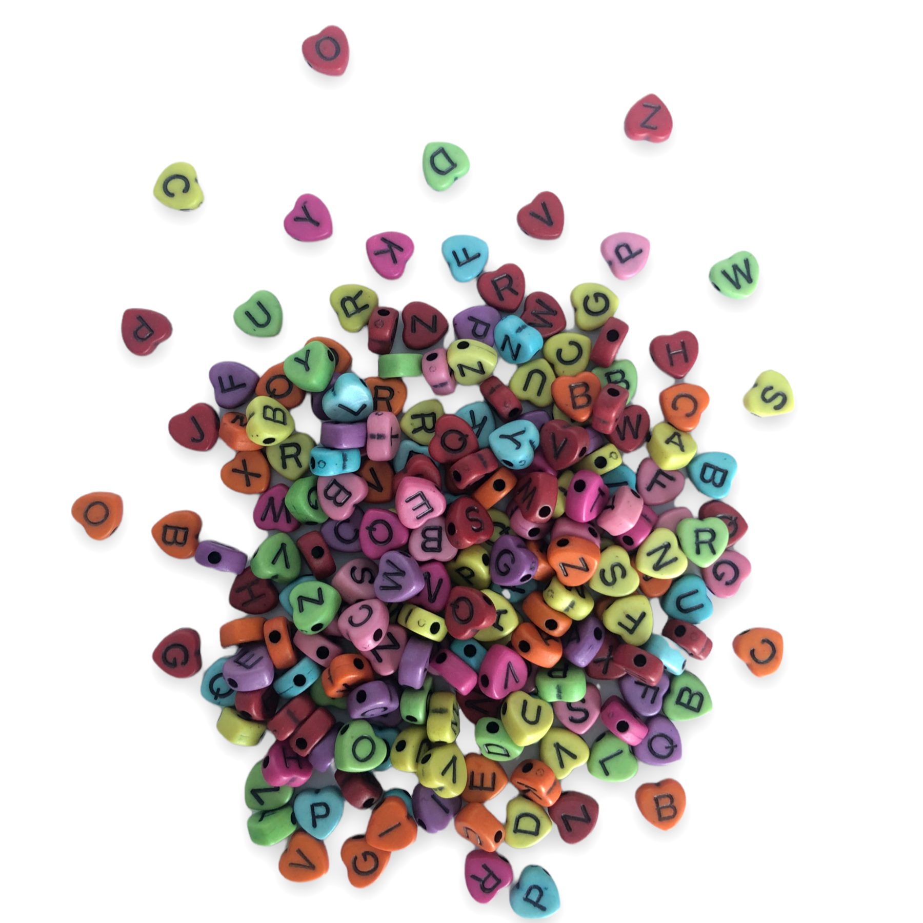 Multicolored Heart Shape Acrylic Beads