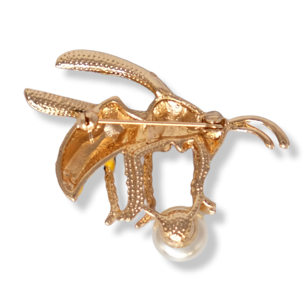 Thumbnail: Bee Shaped Stylish Brooch Crystal Pin 4cm Suit Brooch Accessories for Women Men