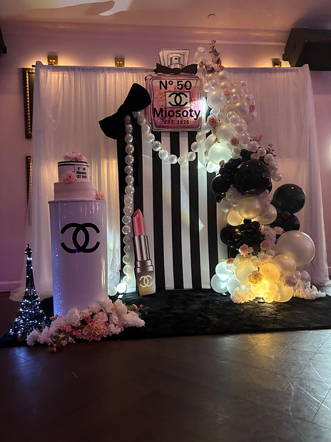 Luxury Chanel Theme Birthday Party Backdrop