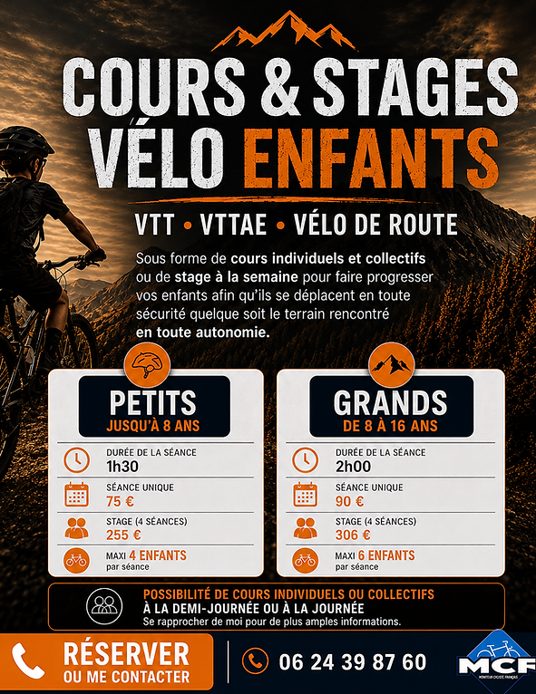 Cours et stages velo enfant