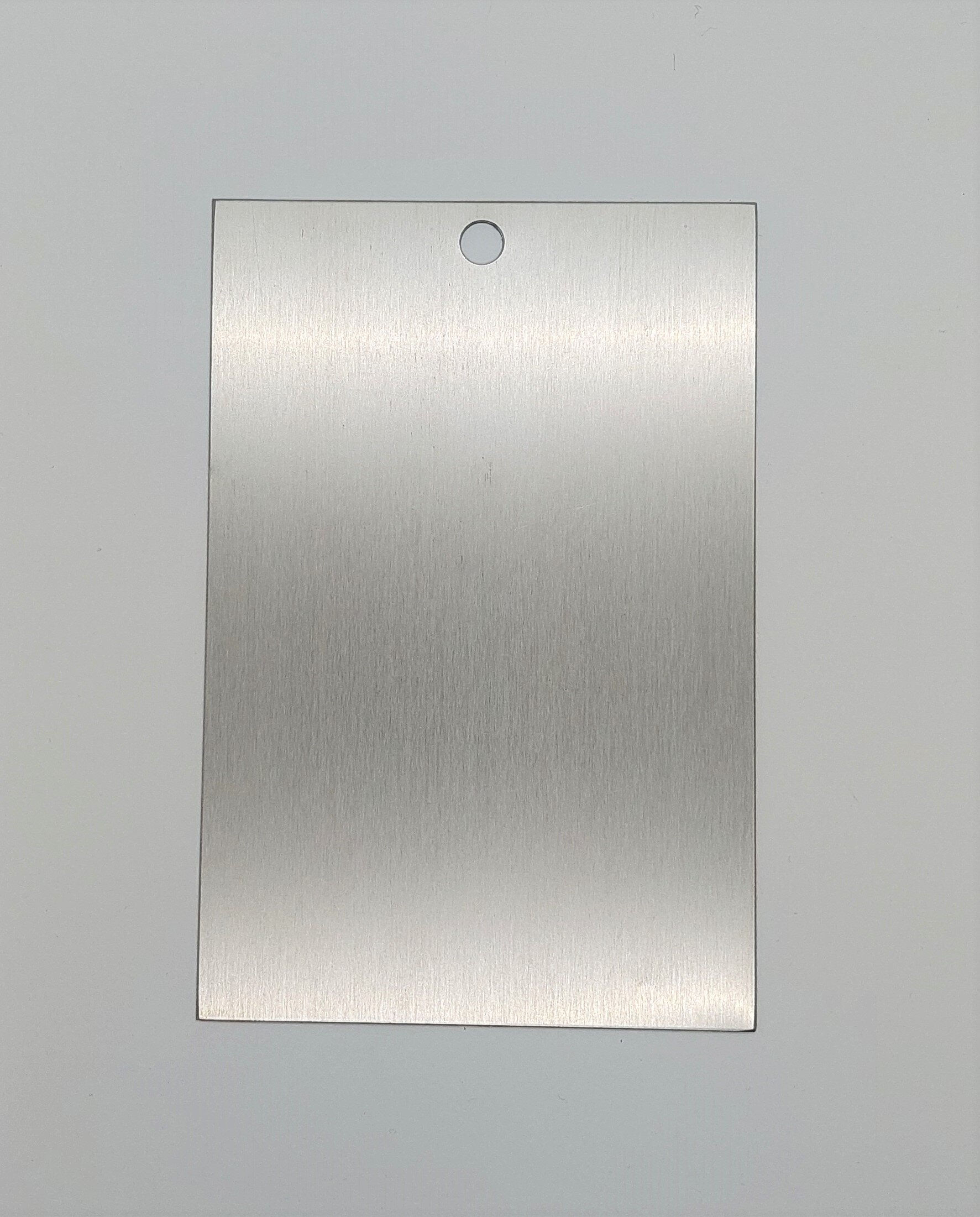 409 stainless steel test panel with as-rolled surface finish