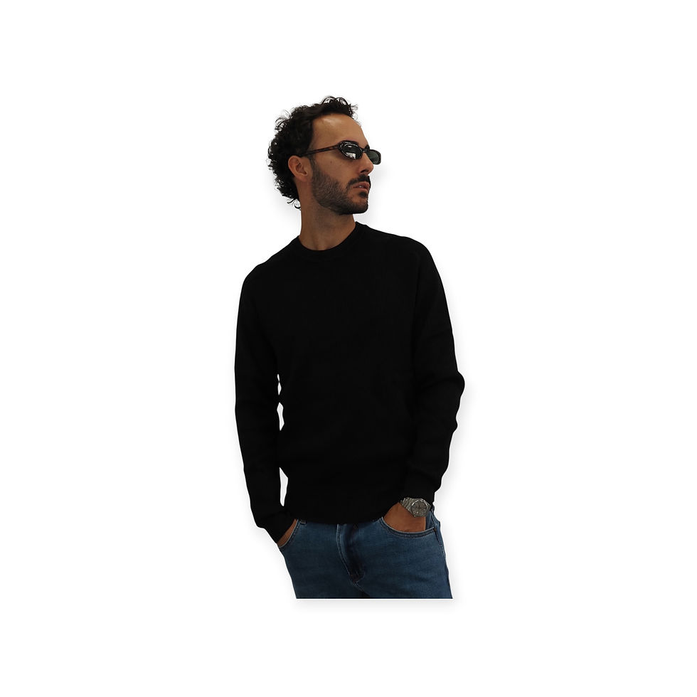 Miniatura: Maglione Nero a costine