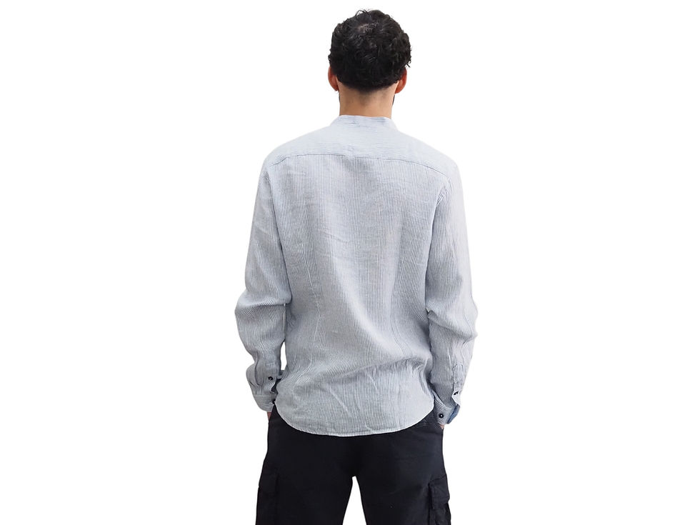 Miniatura: Camicia Coreana righe celesti