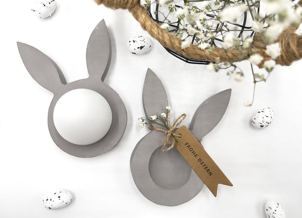 Eierbecher Hase Beton 2er Set