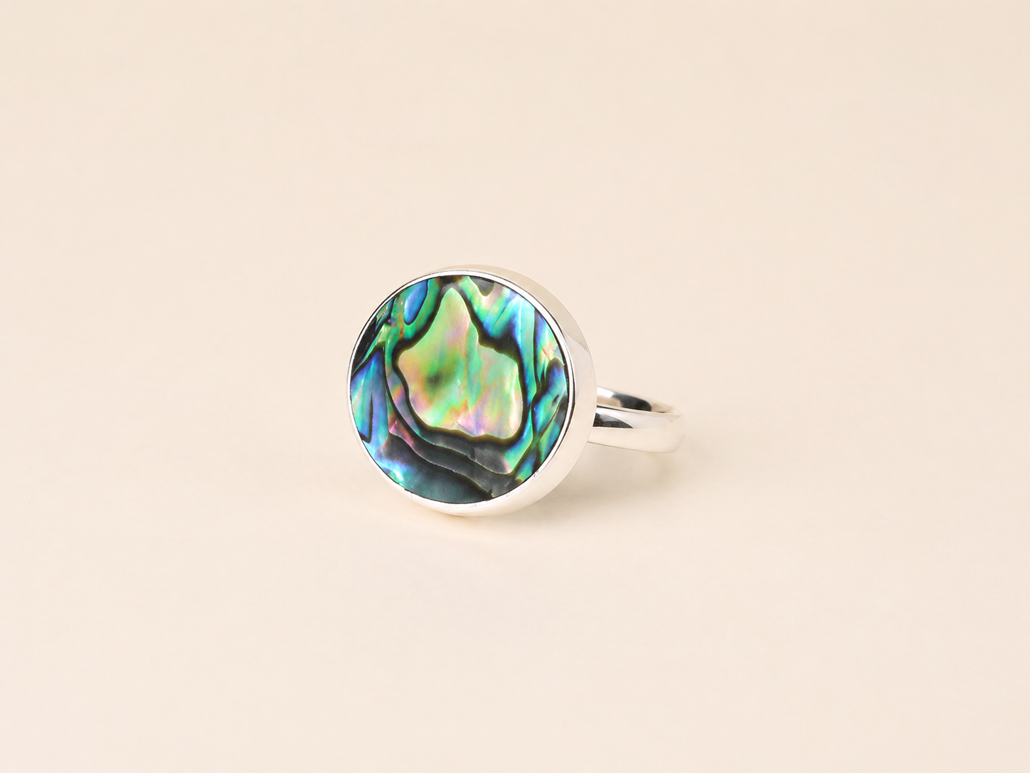 Coral Paua Ring