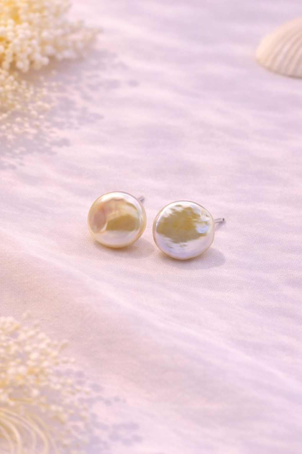 Marea Coin Pearl Studs