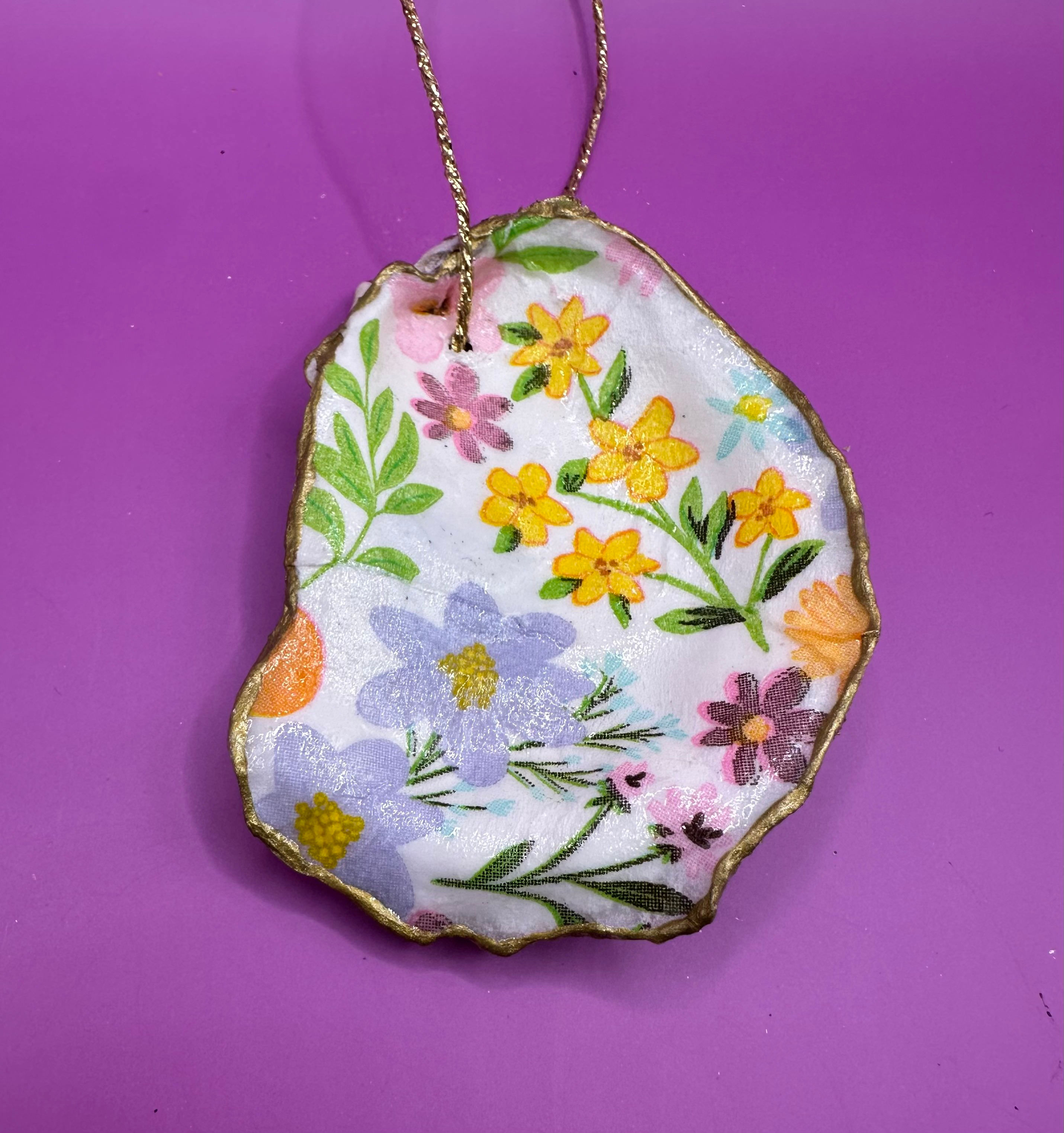 Spring Garden Oyster Shell Bottle Ornament