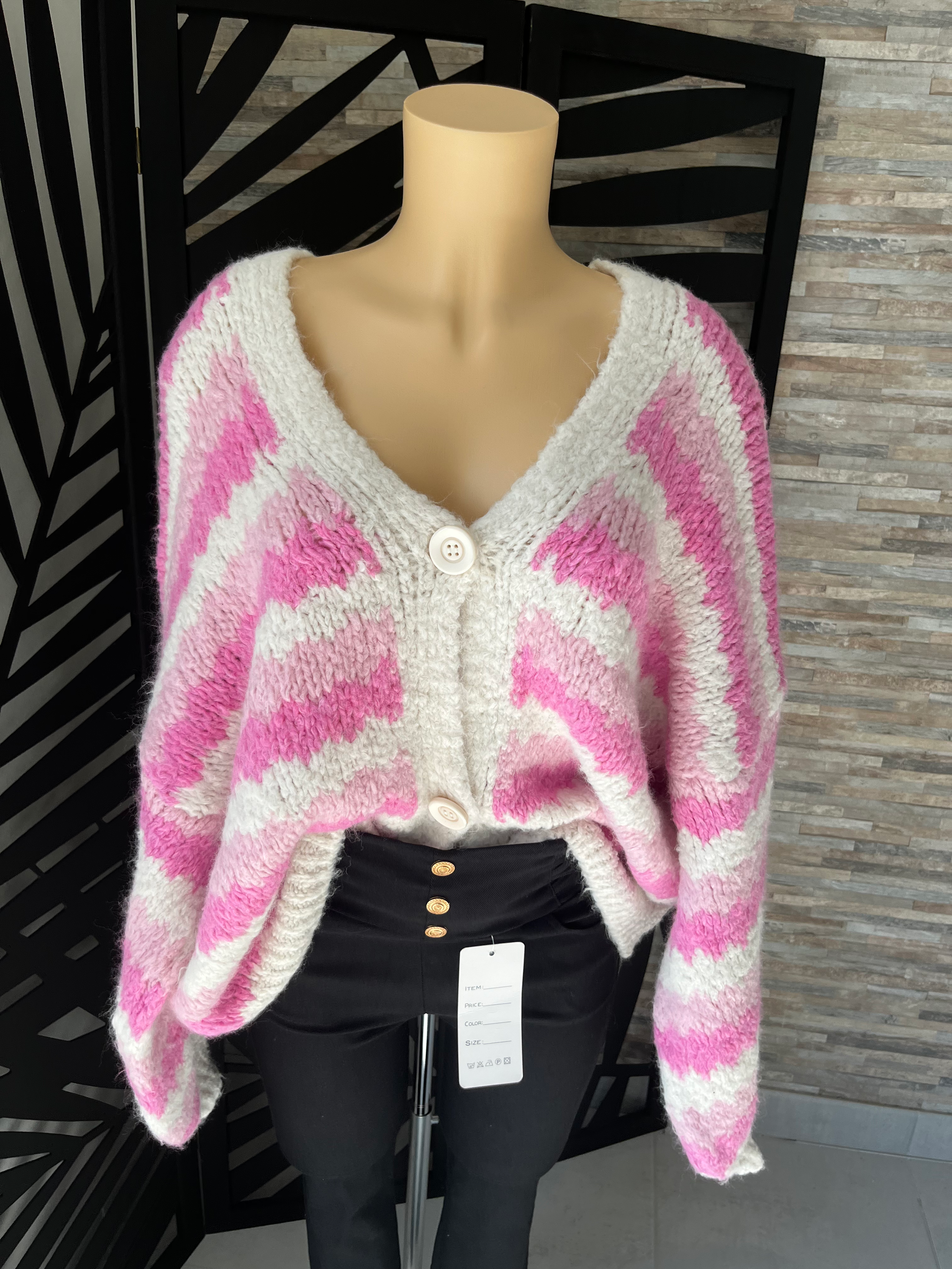 Gilet grosses mailles à boutons 