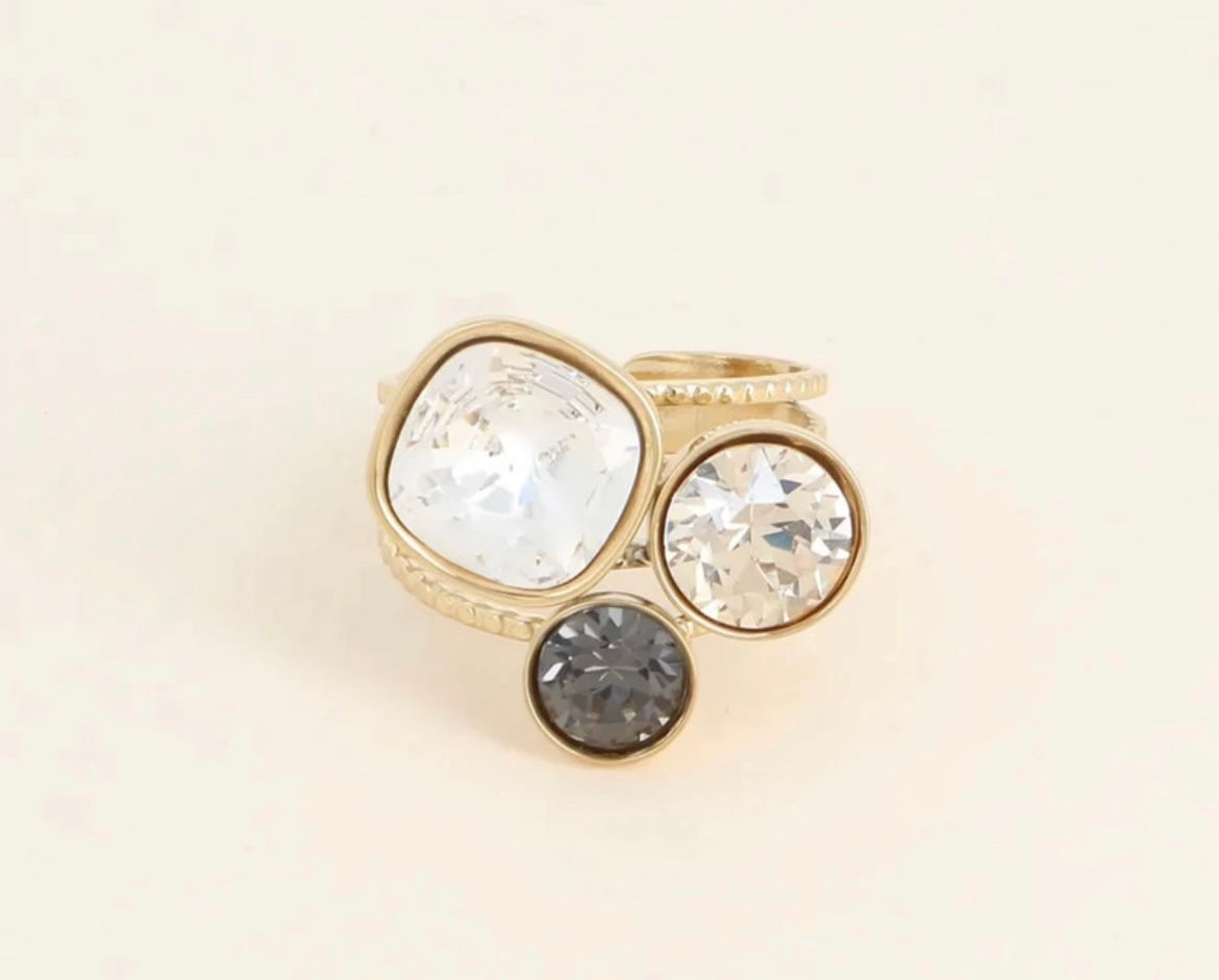 Bague 3 cristaux Swarovski