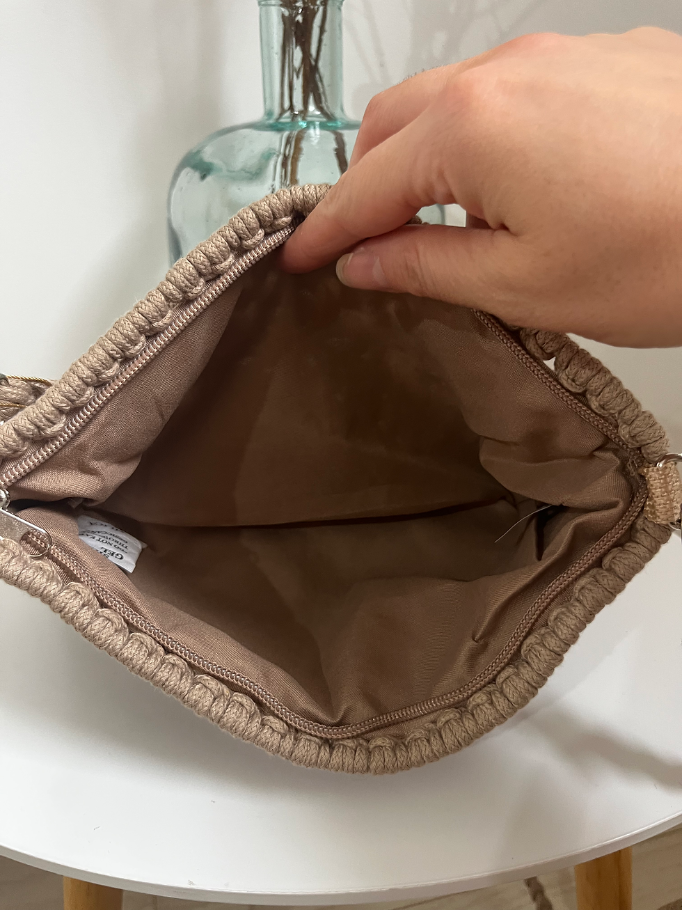 Miniature : Sac en macramé taupe 