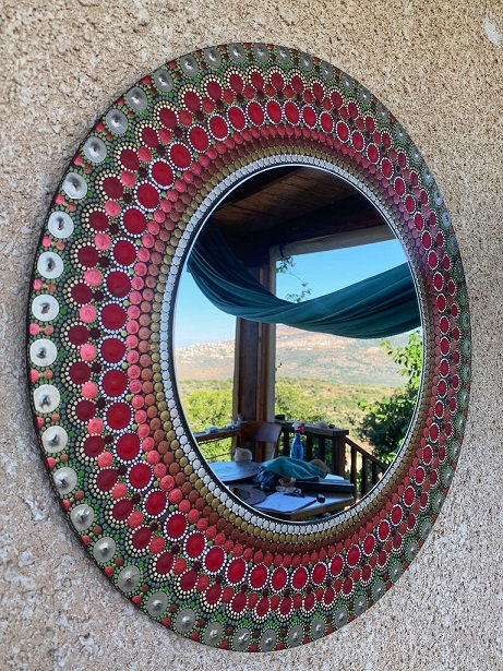 תמונה ממוזערת: מראה מנוקדת - אדום וירוק