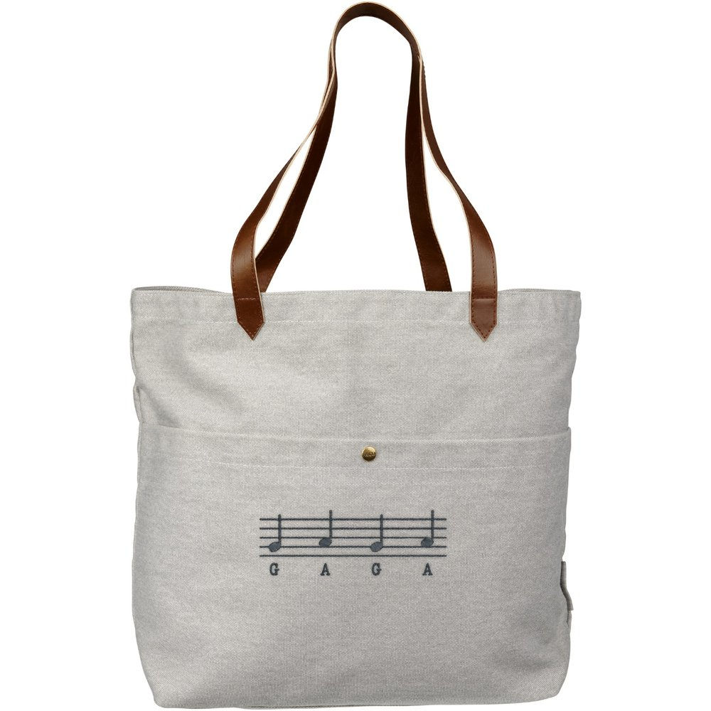 Lady Gaga "Notes" Embroidered Cotton Canvas Tote Bag