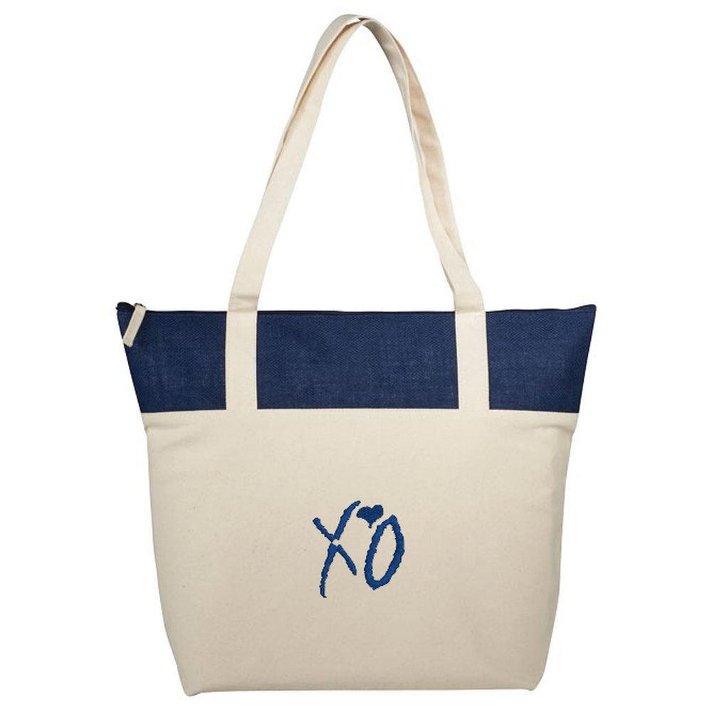 Weeknd "XO" Cotton Embroidered Zipped Tote