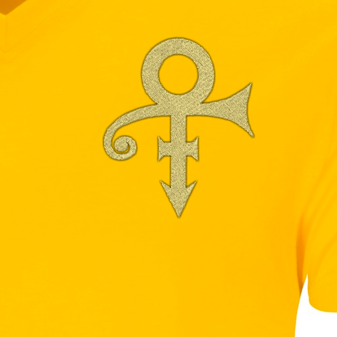 Thumbnail: Prince "TAFKAP" Super Deluxe Embroidered V-Neck T-Shirt (Yellow)