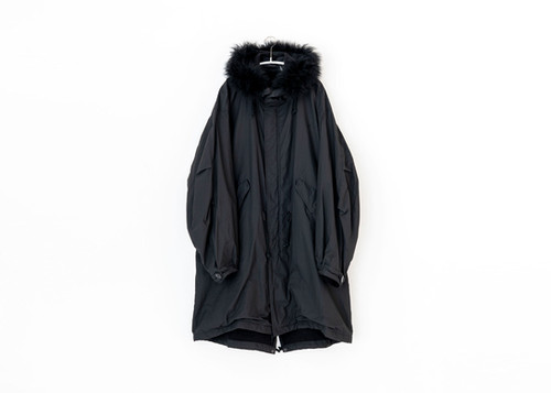 COMOLI / cotton nylon military hooded coat | whitealbum
