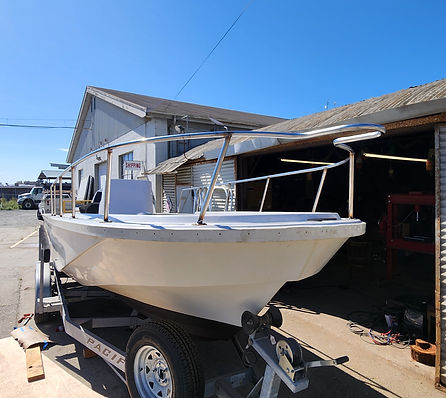 custom bent and tig welded 1" polished stainless steel tube boat railing