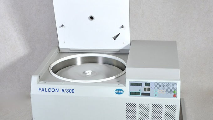 MSE Falcon 6/300 Large Capacity Centrifuge with a 4-Place Windshielded Rotor.