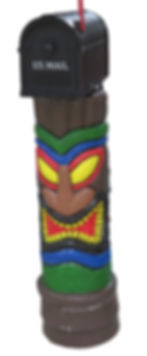 Tiki Head Mailbox