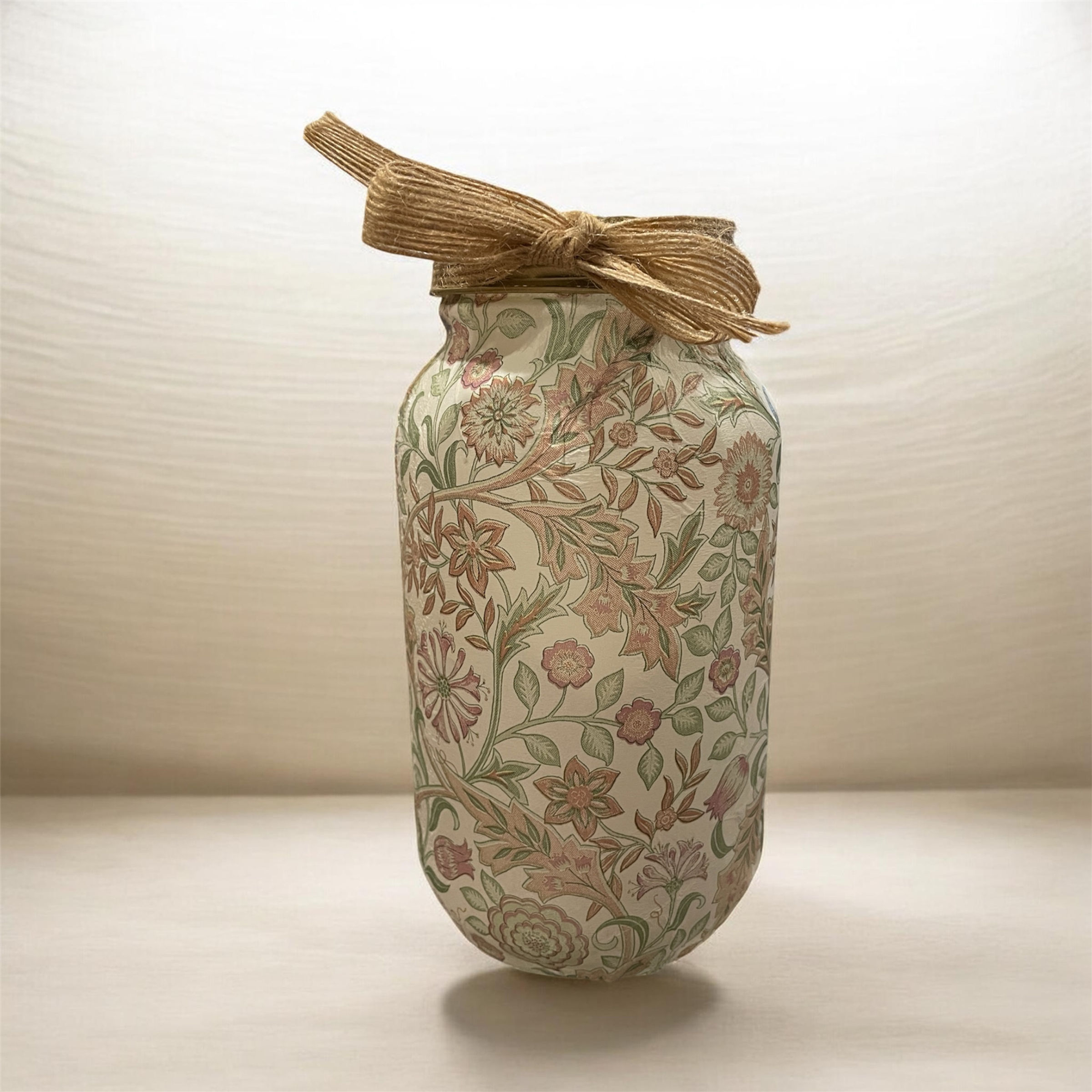 Vase for a Cause Soft Green/Taupe Florals