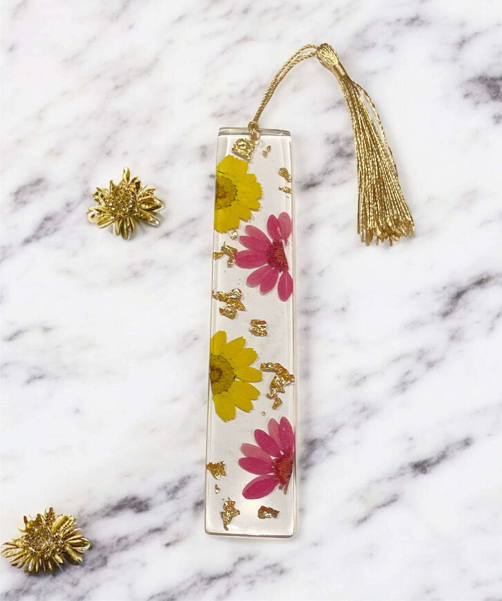 Bookmark Resin - Bright Pink/Yellow