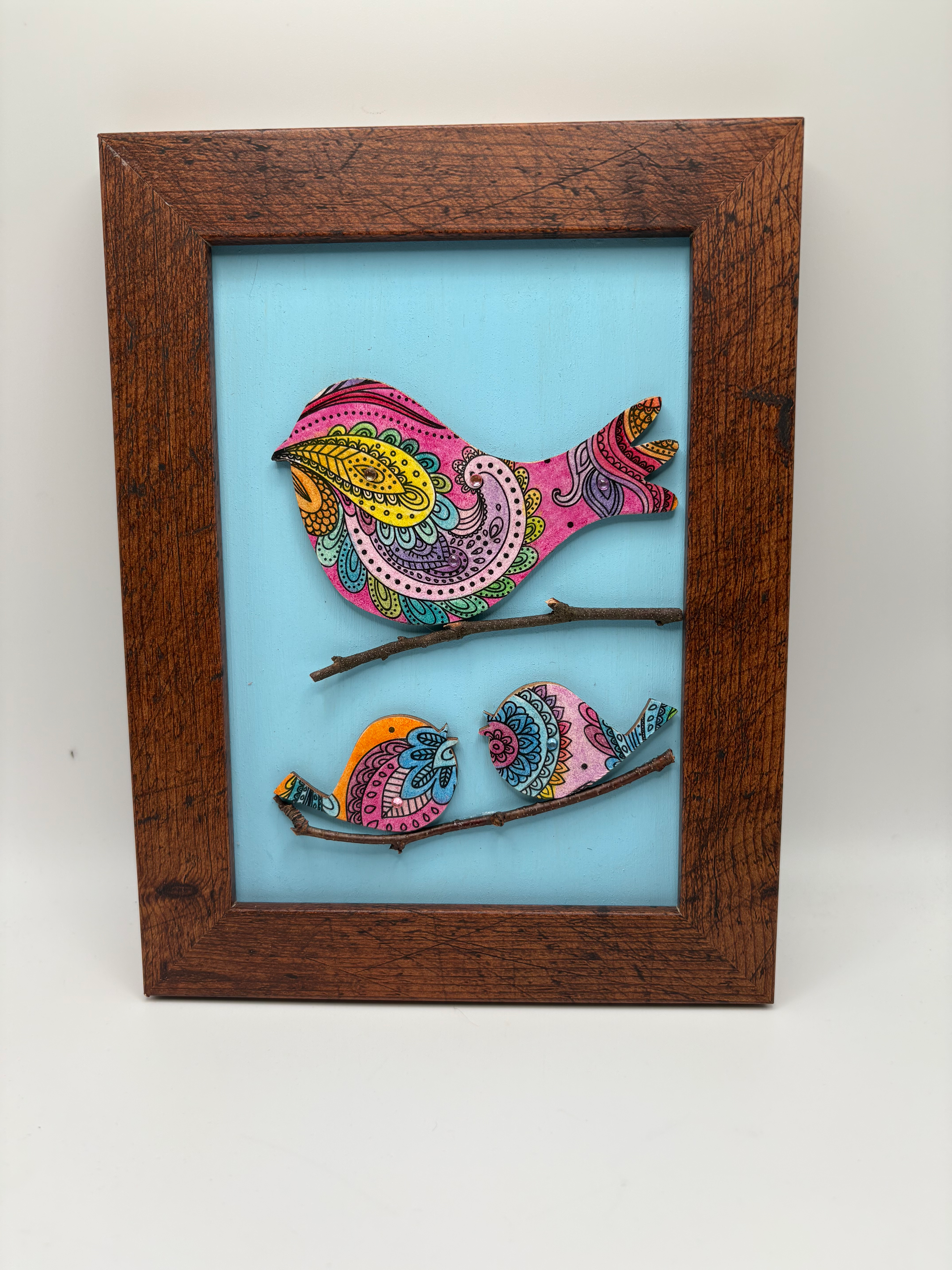 Plaque Mom Bird and Babies