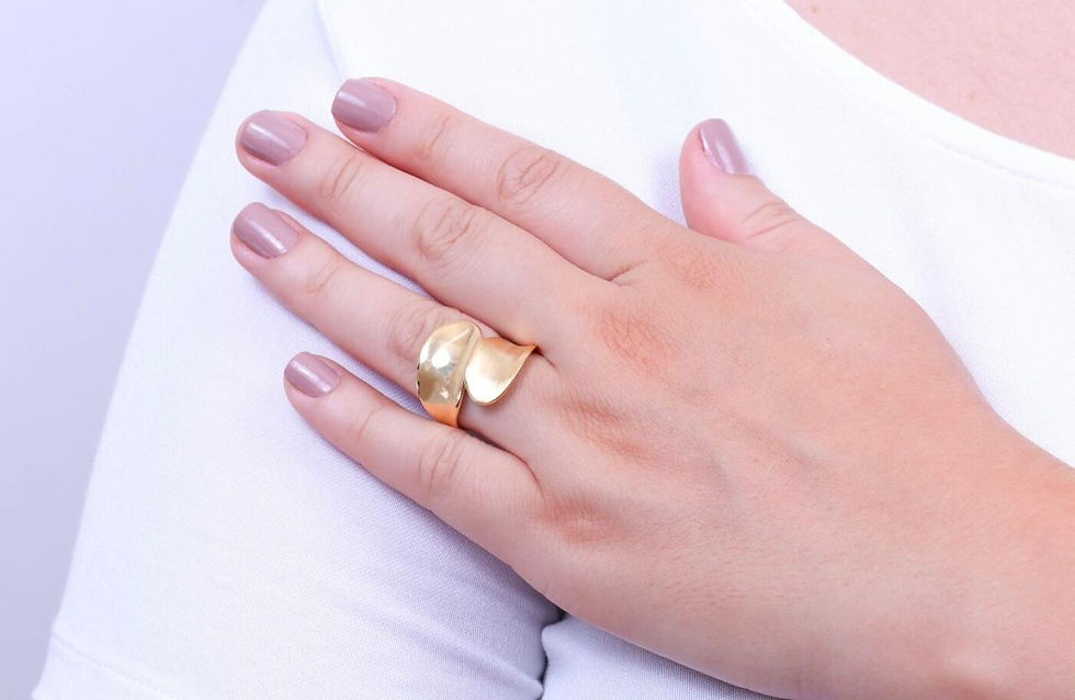 Miniatura: Anel Dourado Ondulado