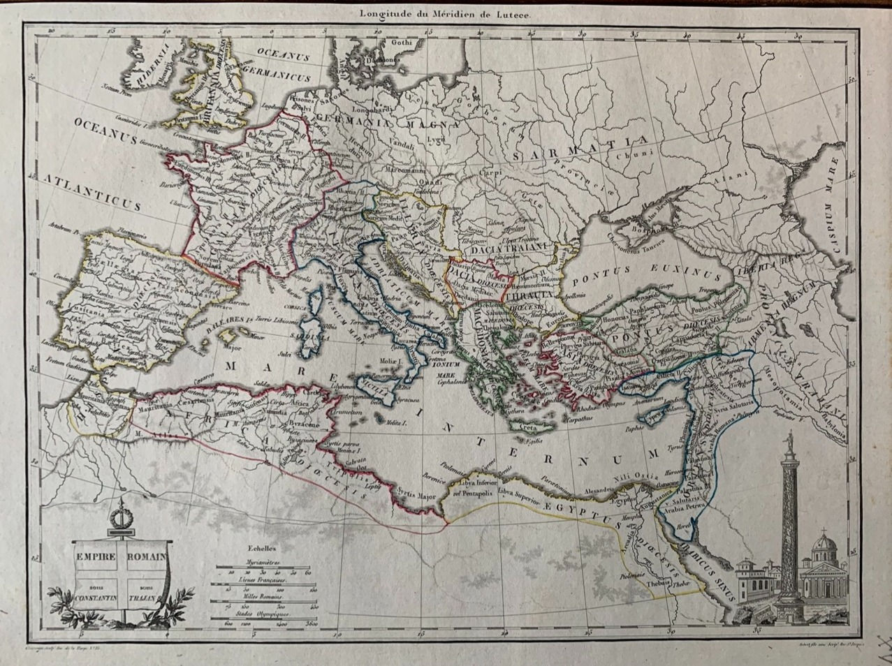 Roman Empire. Empire Romain. Malte-Brun, 1812