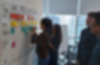 Team collaborating on a customer journey map