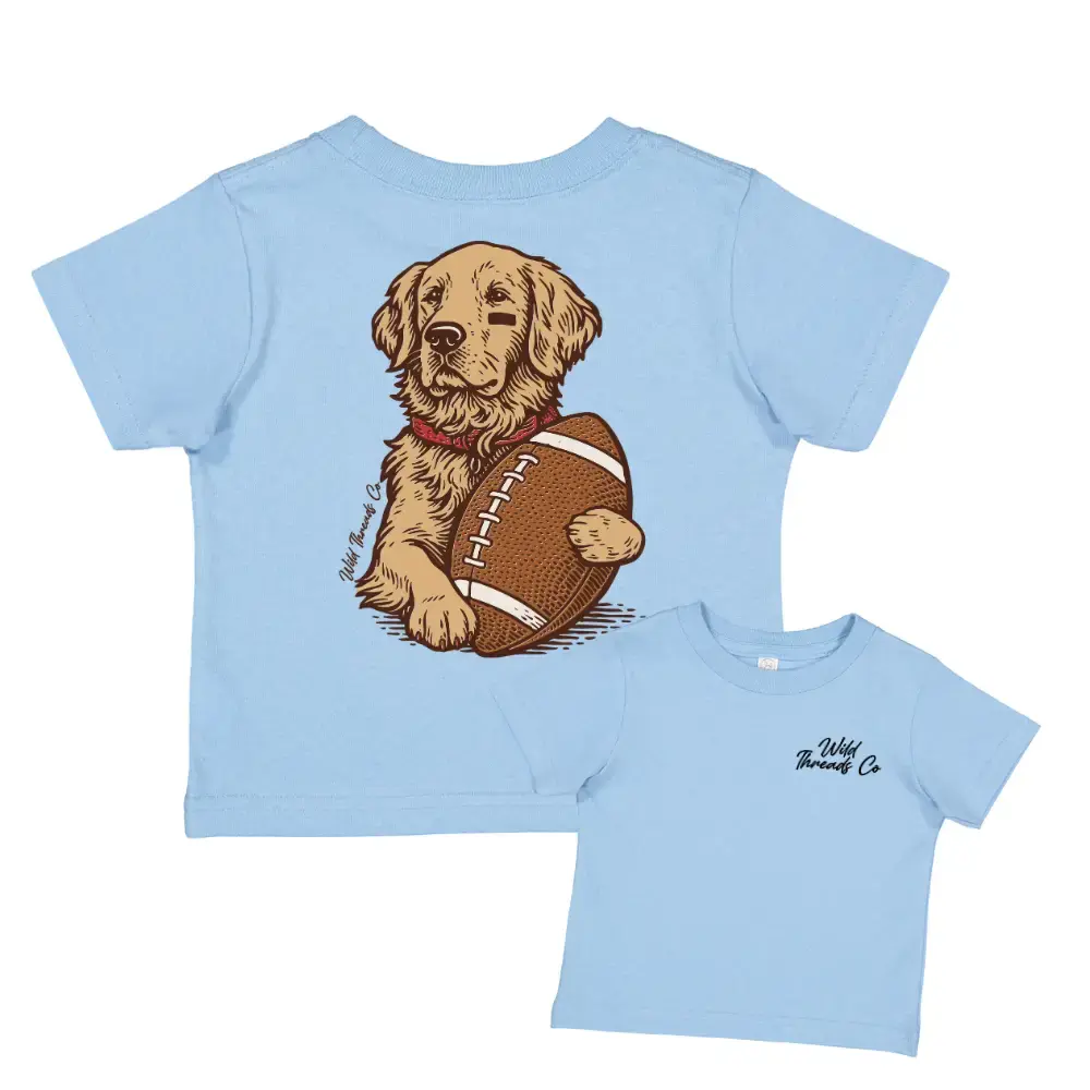 Golden Football Tee-Light Blue