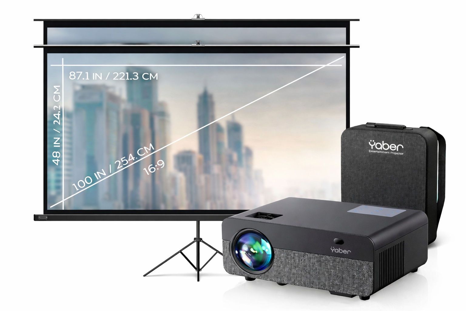 Leinwand inklusive Beamer