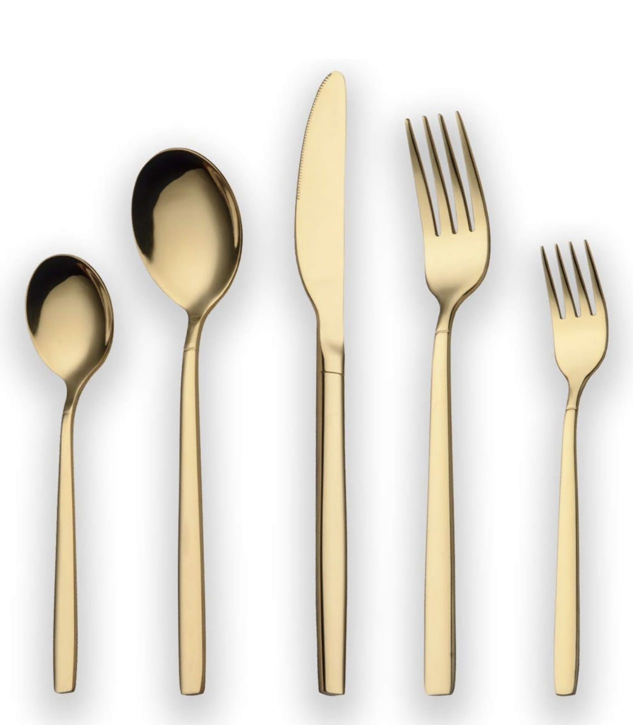Elegantes goldfarbenes Besteck