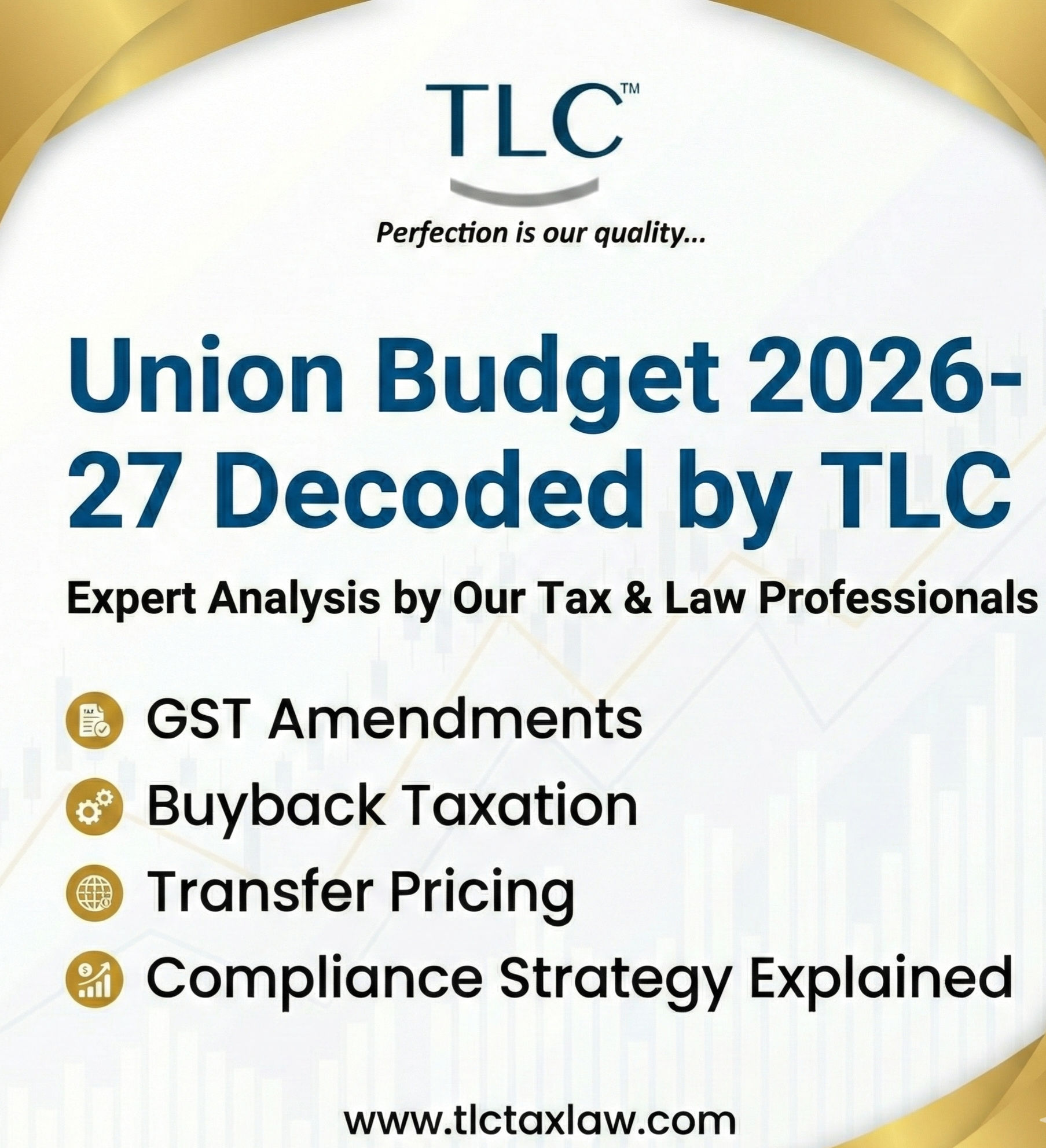 Union Budget 2026-27 decoded by TLC. GST amendments, buyback taxation, transfer pricing and compliance strategy explained.