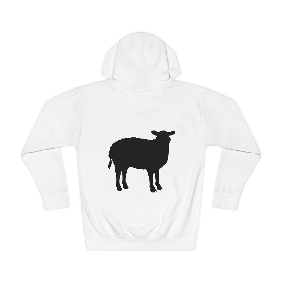 Thumbnail: Unisex Fleece Hoodie Lone Sheep on back