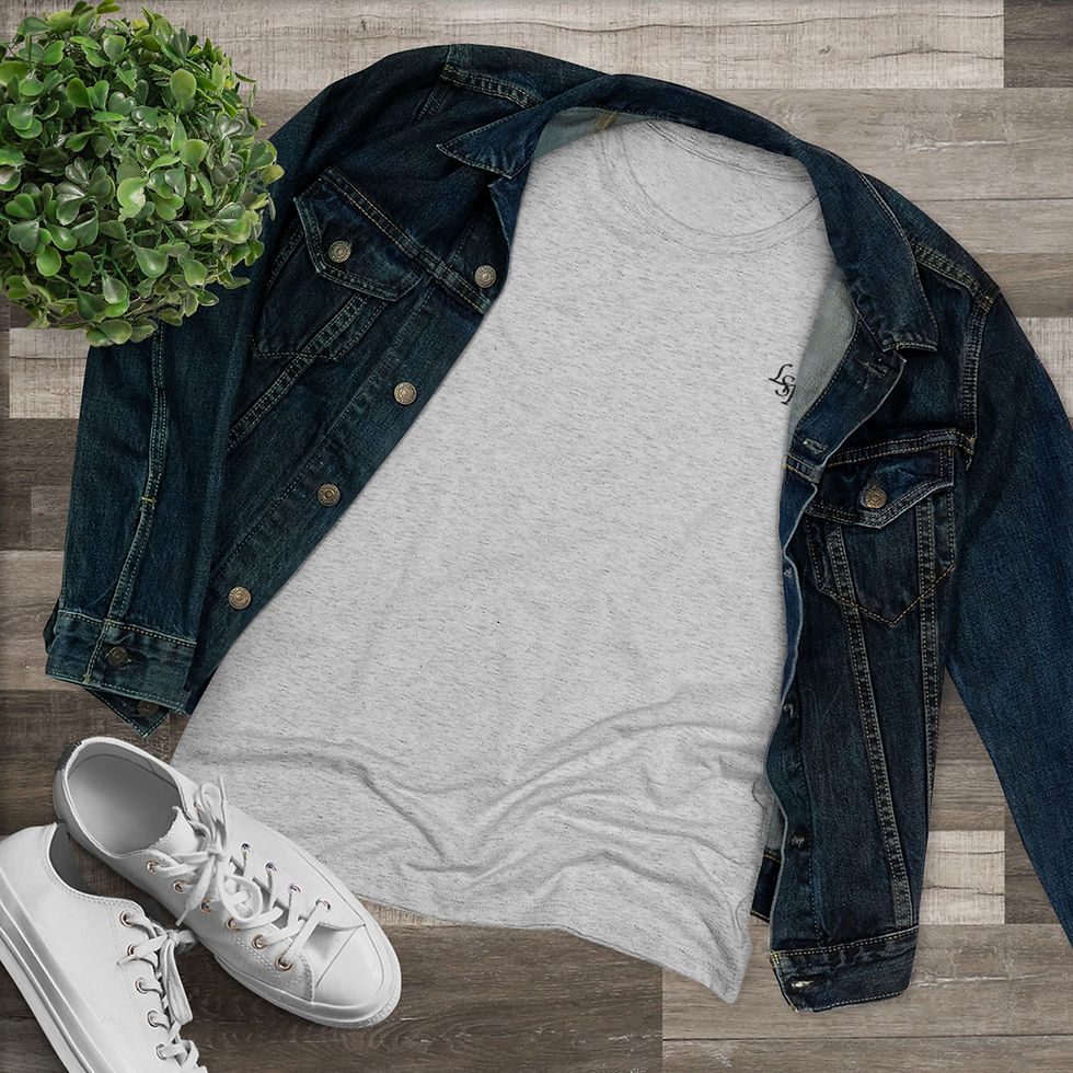 Thumbnail: Fitted LSR Women's Triblend Tee Sheep on Back