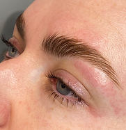 Defined natural brows after brow lamination and shaping treatment, wax, YUMI