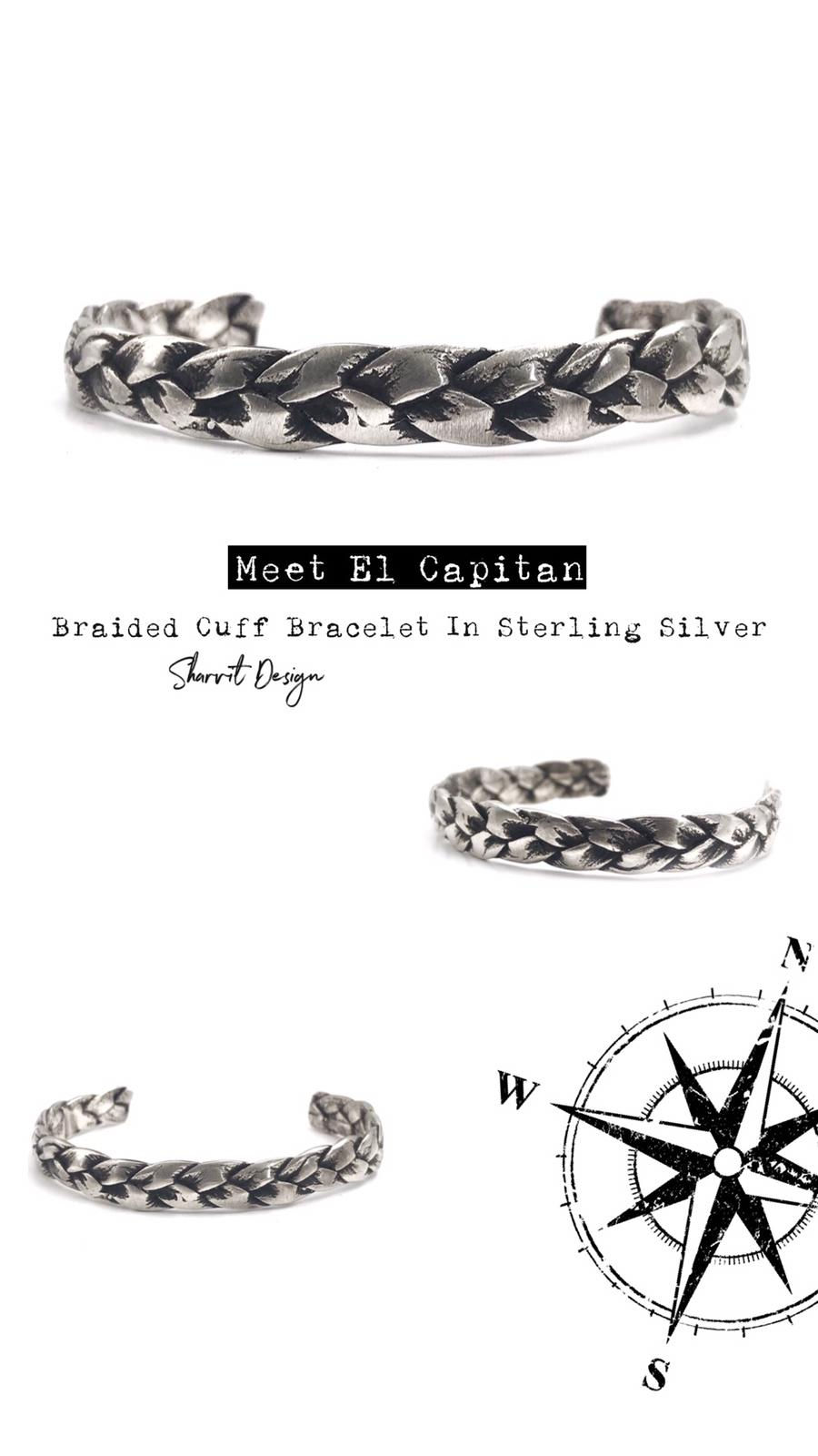 Thumbnail: EL Capitan Sterling Silver Bracelet צמיד חבל