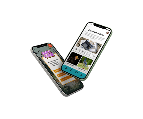 Two iPhones displaying the Avian Guardians app interface side by side, highlighting its features, functionalities, and user-friendly design.