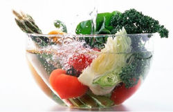 Mergulhar frutas e vegetais