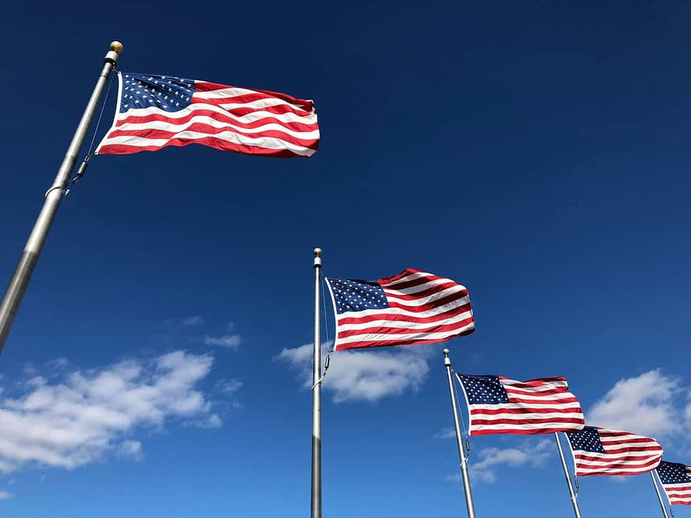 Three American flags