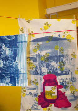 yellow room clothesline installation