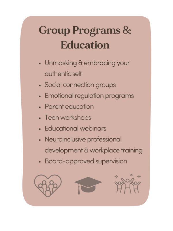 A list of therapeutic services