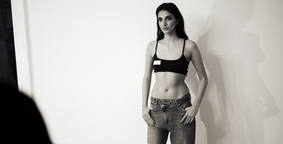 Models preparing for runway test