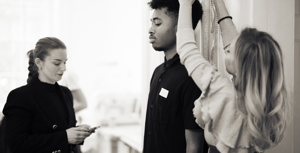 Model waiting area during casting event