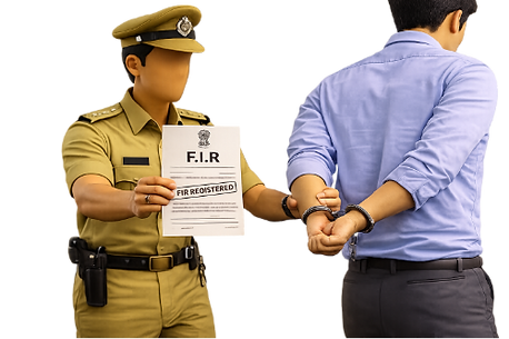 Police arrest scene representing fear of arrest after an FIR in Hyderabad