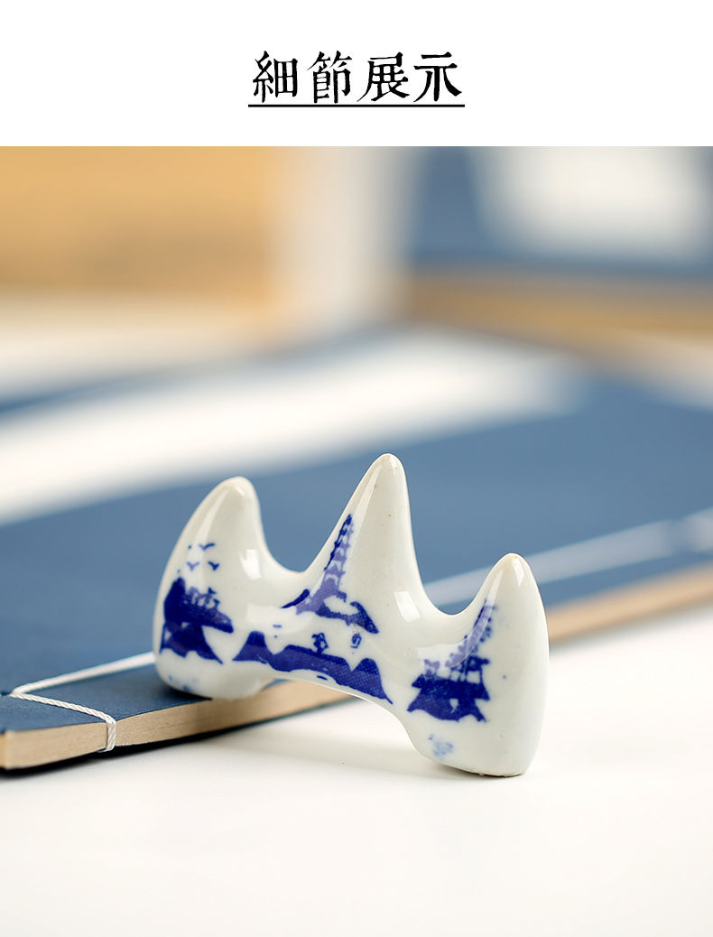 Miniature : Pose pinceau classique 5.5*3.5 cm 青花瓷山头笔搁