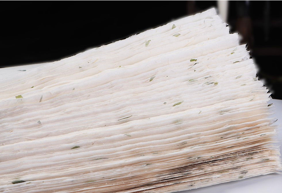 Miniature : Papier Xuan incorporés des fibres végétales : semi-absorbant